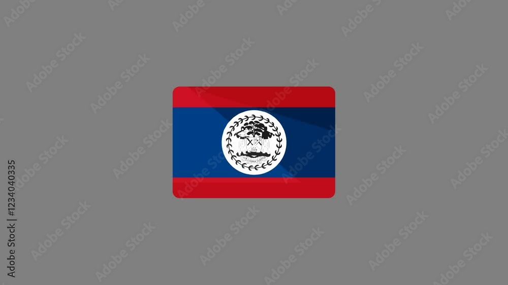 Belize flag icon animation independence day