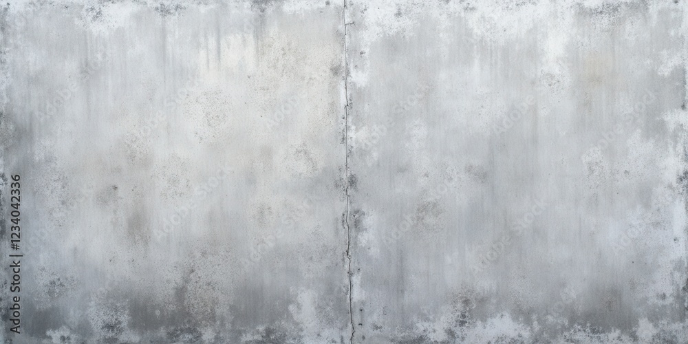 Fototapeta premium A textured gray concrete wall, adorned with layered gray and white paint. Visible patches reveal its rugged character beneath the surface