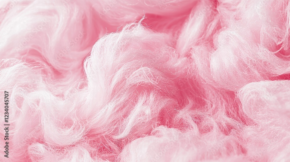 Fluffy pink cotton candy texture with soft swirls and shadows Fluffy pink cotton candy texture with soft swirls and shadows