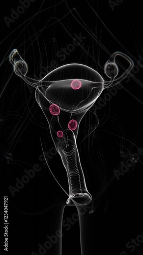 Uterine Fibroids Indication X-ray in close up vertical video | Uterine Fibroids in female HQ X-ray vertical video photo
