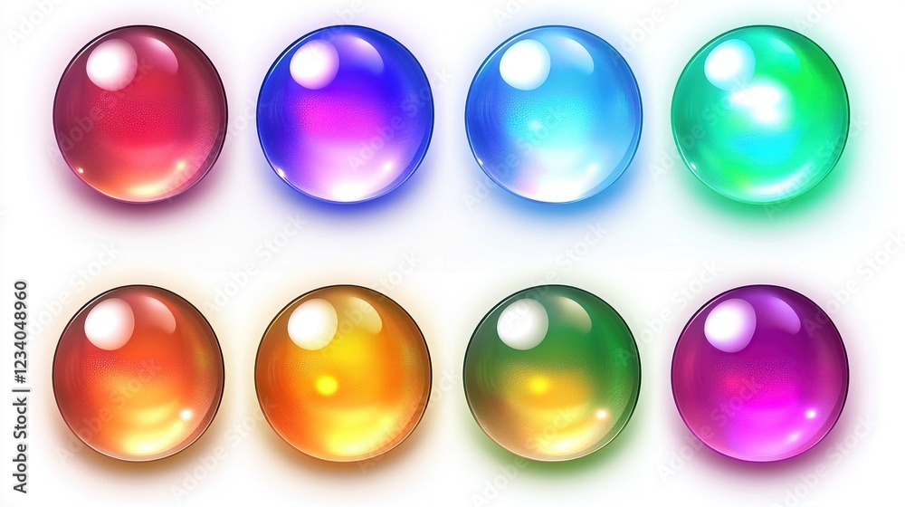 Colorful shiny spheres digital game assets Colorful shiny spheres digital game assets
