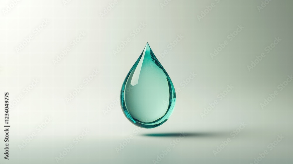 Teal droplet icon on gradient background for modern design Teal droplet icon on gradient background for modern design