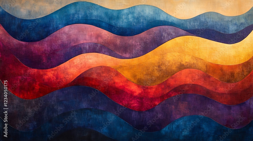 Fototapeta premium Abstract Waves Vibrant Hues Serene Color Gradient. AI Generated