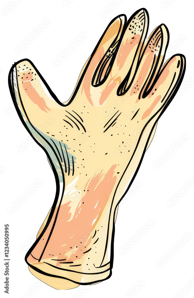 Obraz premium A Colorful Illustration Of A Single Work Glove