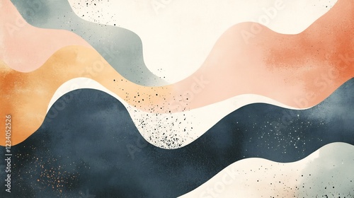 Wallpaper Mural Abstract Watercolor Waves Soft Pastel Colors. AI Generated Torontodigital.ca