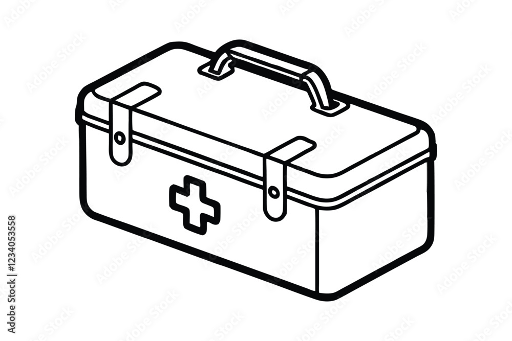 First Aid kit box line art vector illustration4.eps First Aid kit box line art vector illustration4.eps