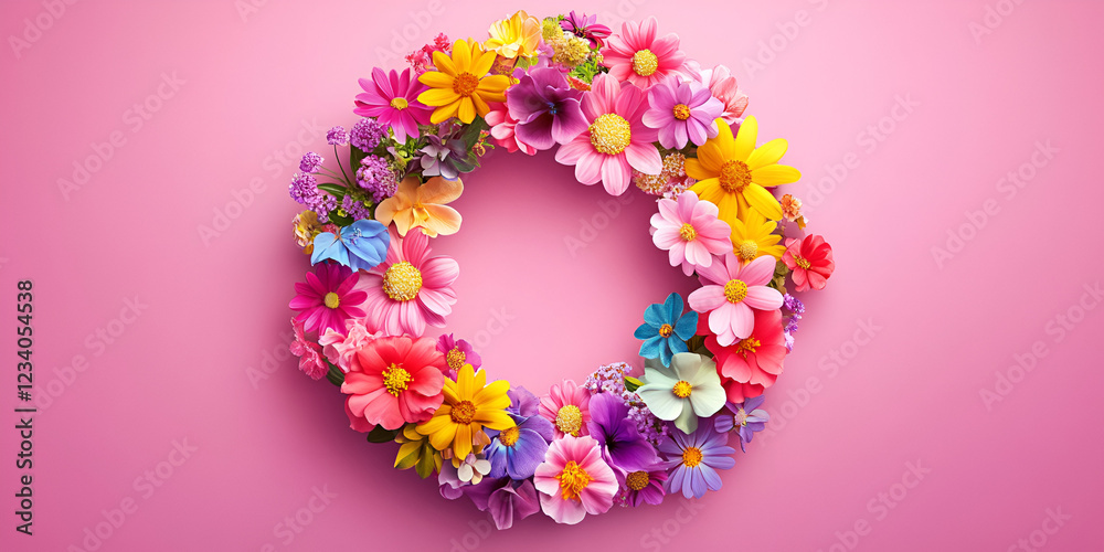 wreath of colorful flowers wreath of colorful flowers
