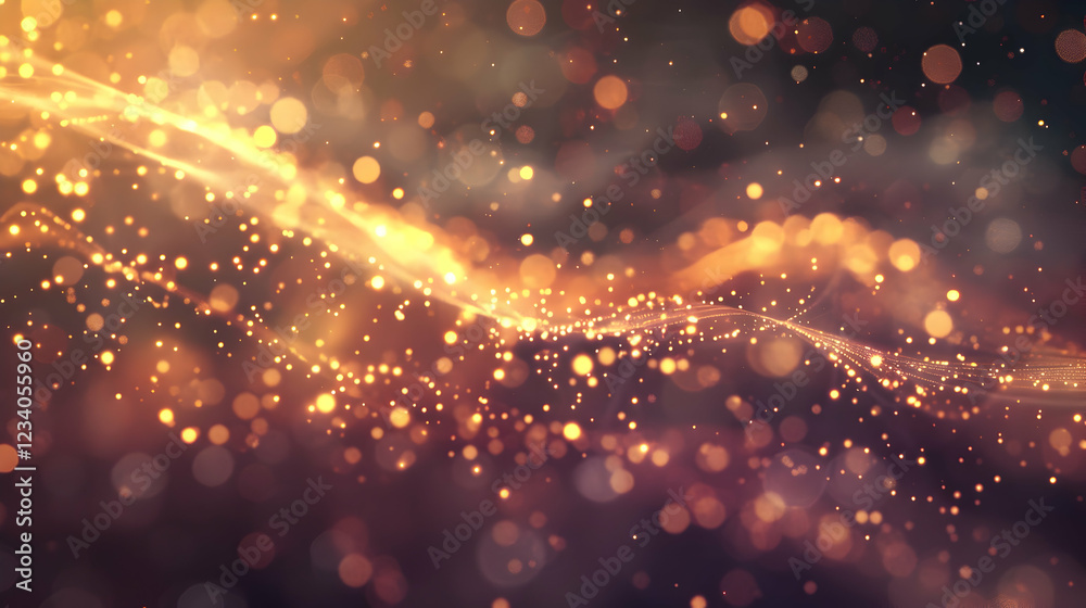 Abstract golden bokeh with flowing lines, creating a dreamy, ethereal atmosphere. Abstract golden bokeh with flowing lines, creating a dreamy, ethereal atmosphere.