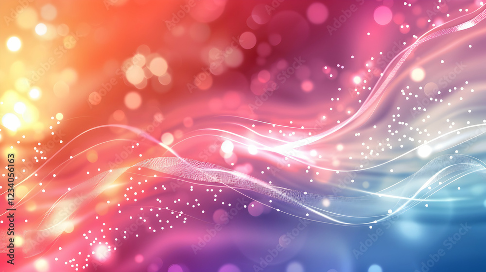 Fototapeta premium A vibrant abstract background with flowing lines and sparkling elements.