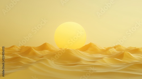 Radiant sun over vast desert landscape, a scenic desert vista sunkissed photo