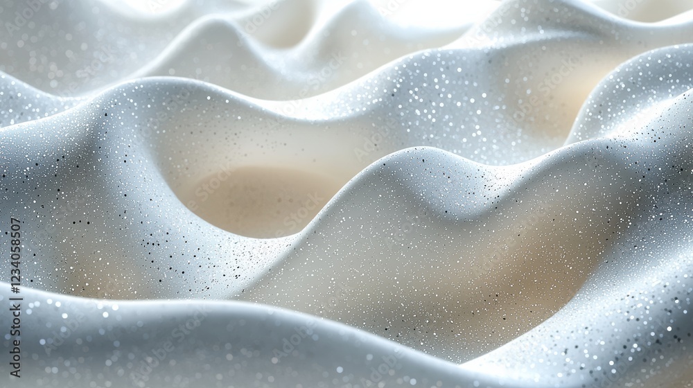 Obraz premium Glittering white abstract composition with silver flecks