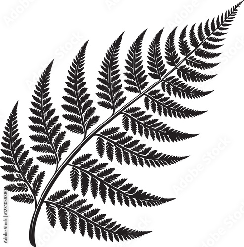 Isolated black recursive fern fractal icon Vector, black recursive fern fractal Silhouette,black recursive fern fractal icon set, black recursive fern fractal for logo,color black recursive fern