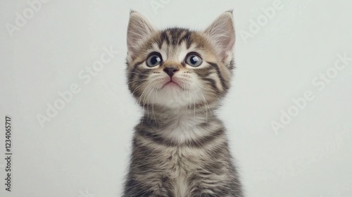 Adorable Kitten: Curious Gaze, Soft Fur, Gentle Mood