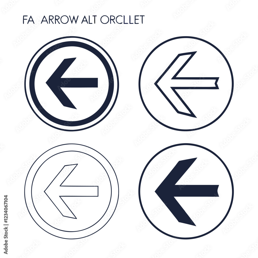 Fa Arrow Alt Circle Left foure icon set Fa Arrow Alt Circle Left foure icon set