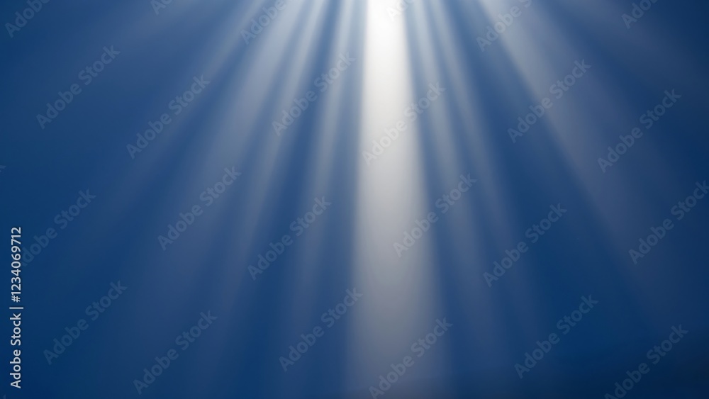 Fototapeta premium Heavenly Light Rays on Blue Background - Abstract Light Beam Texture