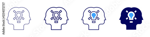 Coworking icon in 4 different styles. Thin Line, Line, Bold, and Bold Line. Duotone style. Editable stroke