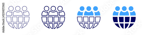 Outsource icon in 4 different styles. Thin Line, Line, Bold, and Bold Line. Duotone style. Editable stroke