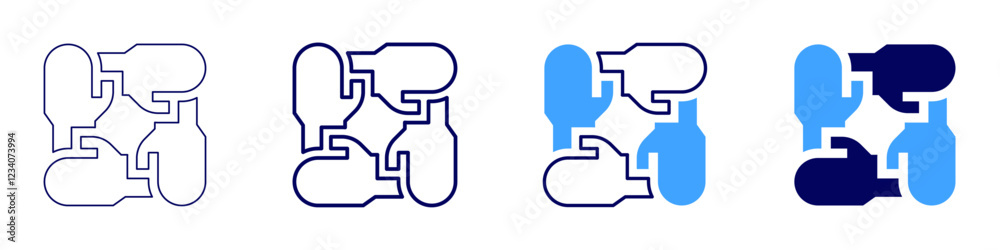 Teamwork delegation icon in 4 different styles. Thin Line, Line, Bold, and Bold Line. Duotone style. Editable stroke Teamwork delegation icon in 4 different styles. Thin Line, Line, Bold, and Bold Line. Duotone style. Editable stroke