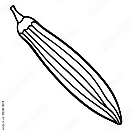 Elegant Okra Vector One-Line Art Design