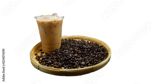Coffee with coffee beans, original recipe, aromatic taste
