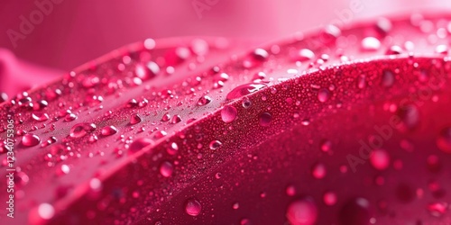 A vibrant close-up of a crimson leaf adorned with glistening red droplets, capturing nature's delicate beauty in every shimmering bead photo