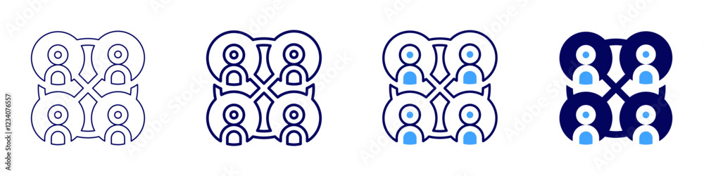 Teamwork preparation icon in 4 different styles. Thin Line, Line, Bold, and Bold Line. Duotone style. Editable stroke Teamwork preparation icon in 4 different styles. Thin Line, Line, Bold, and Bold Line. Duotone style. Editable stroke
