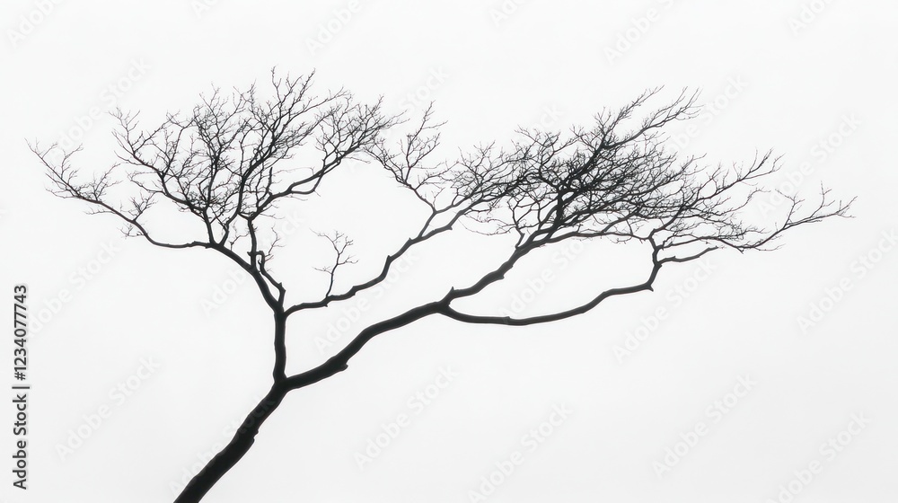 Bare tree branches, winter sky background, minimalist nature photography, website design Bare tree branches, winter sky background, minimalist nature photography, website design
