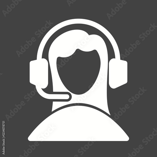 Customer Services Glyph Inverted illustration.