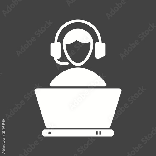 Customer Services Glyph Inverted illustration.