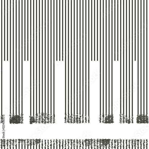 Vertical lines with gaps and noise at the border