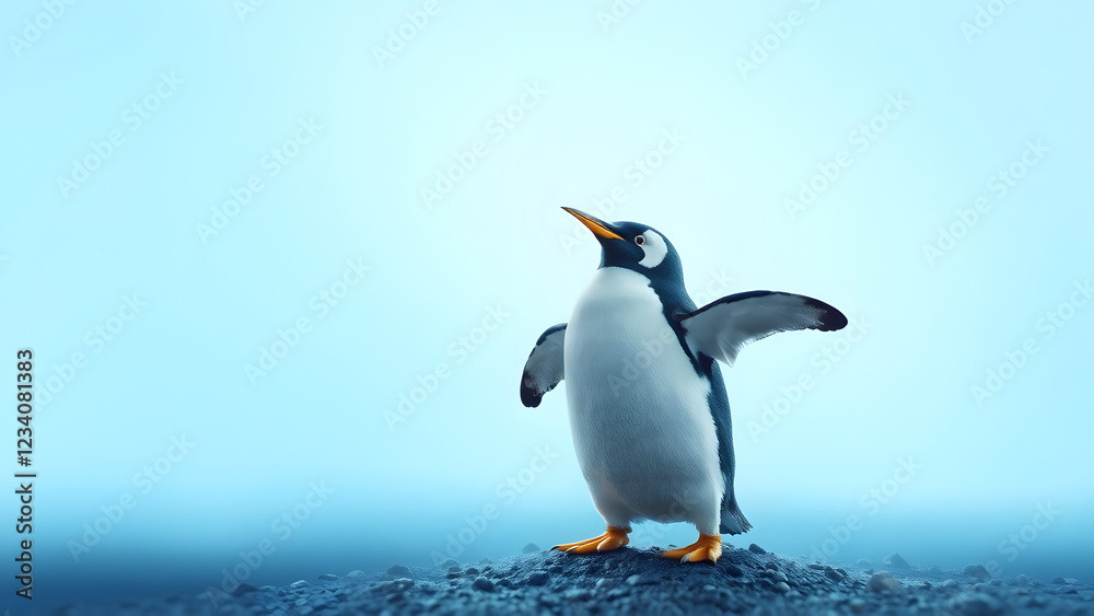Fototapeta premium A Penguin Who Wants to Fly PNG