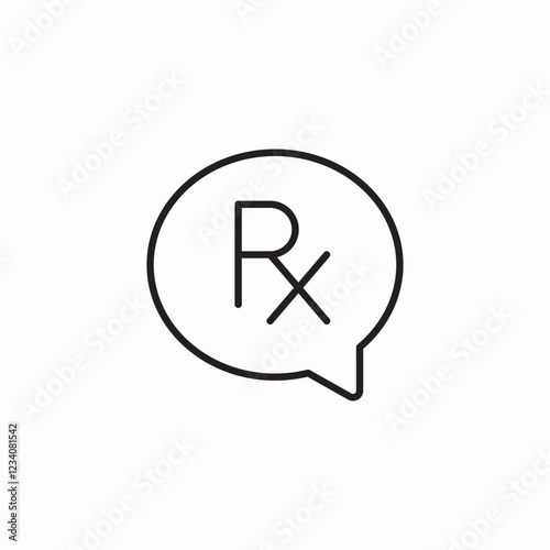 prescription medicine RX icon vector sign