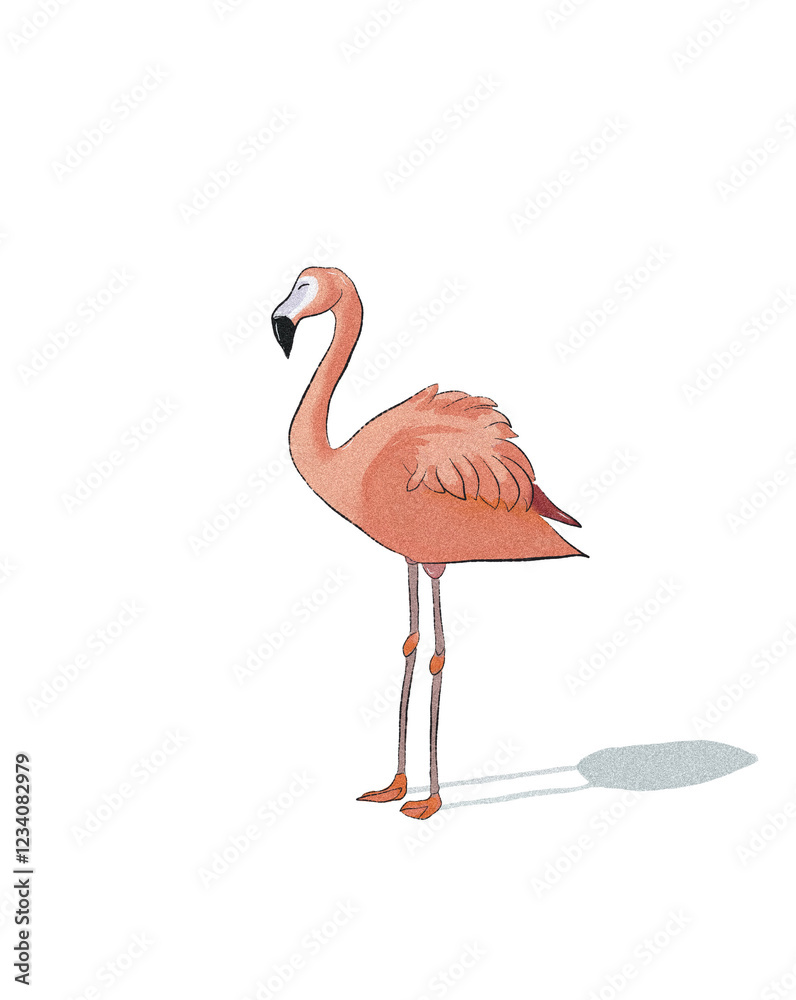 Obraz premium Animal Watercolor Illustration of Flamingo