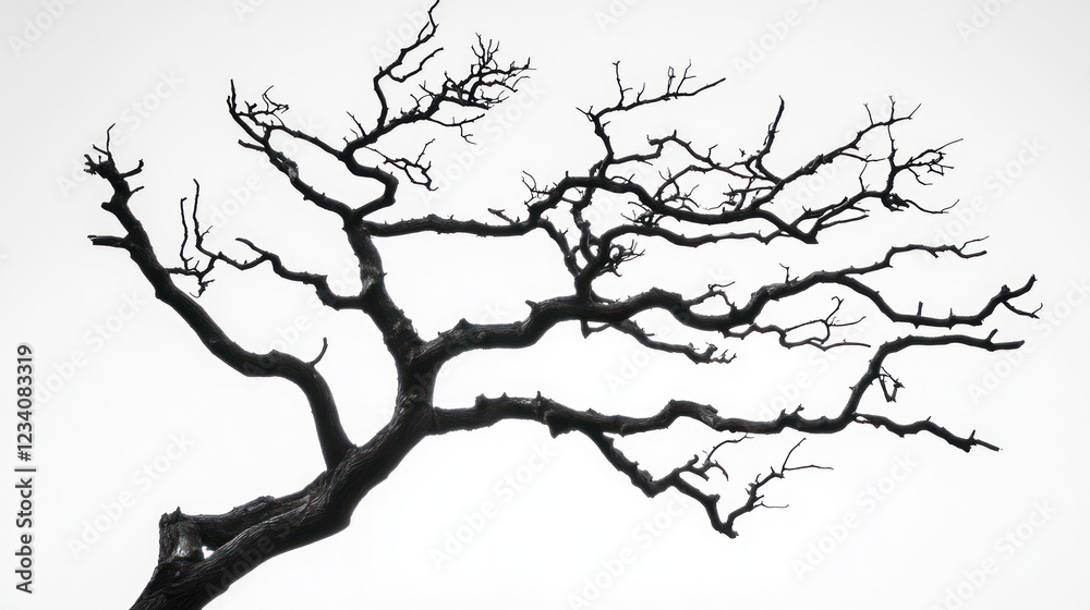 Obraz premium Leafless tree silhouette against sky; nature background; website design