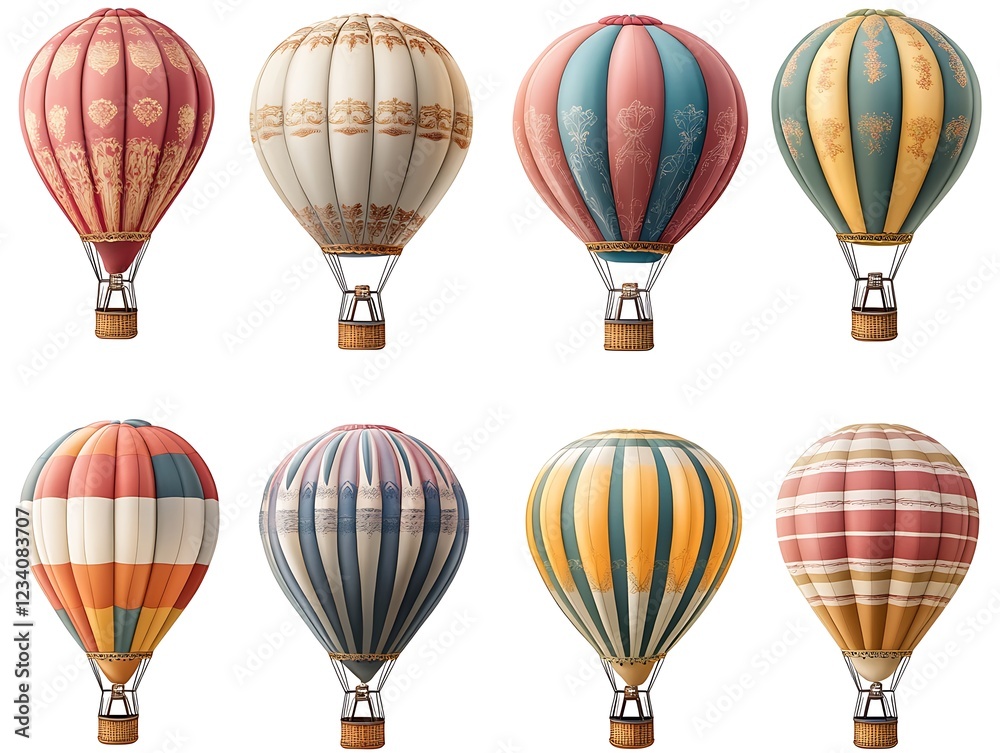 Obraz premium Colorful hot air balloons in the sky aerial view travel theme