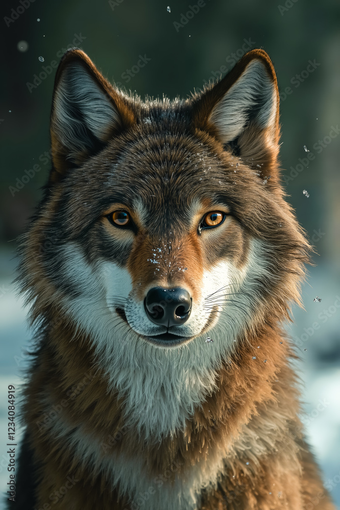 Obraz premium A close up of a wolf's face in the snow