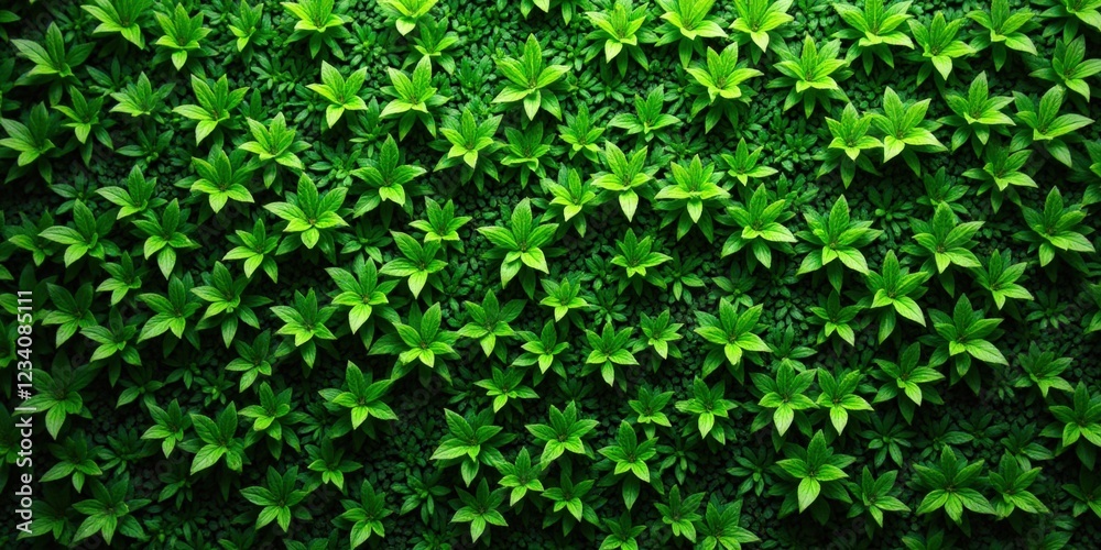 A vibrant mosaic of uniquely shaped green leaves forms an intricate circle, offering a stunning aerial perspective A vibrant mosaic of uniquely shaped green leaves forms an intricate circle, offering a stunning aerial perspective