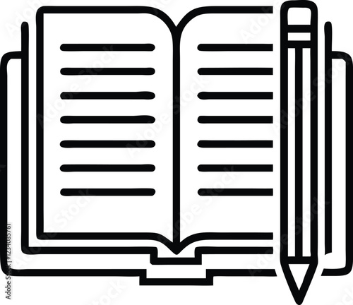 notebook and icon set