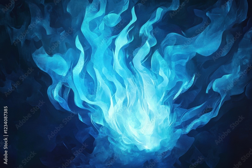 Abstract Blue Flame Artistic Design Illustration Abstract Blue Flame Artistic Design Illustration