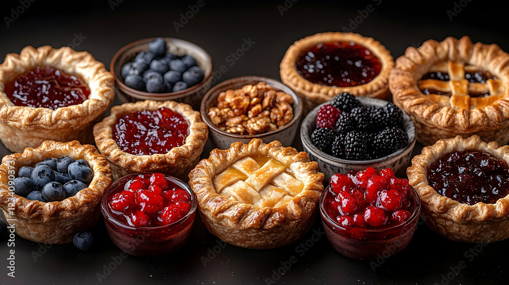 custom made wallpaper toronto digitalAssortment of Mini Fruit Pies and Tarts with Berries and Nuts