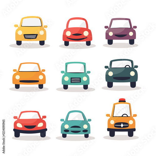 Set of cars elements. Set Cars vector On White Background	
