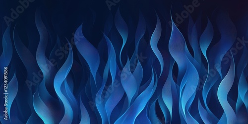 Abstract Blue Flame Wave Pattern Design