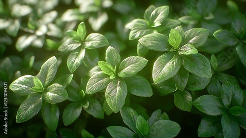 Lush green leaves backlit, garden, nature, website banner