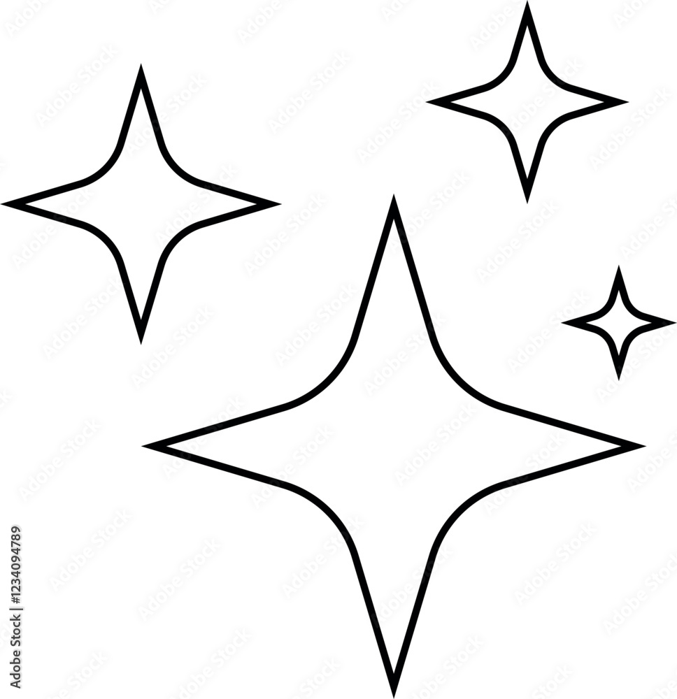 Sparkle stars icon set. Shine icons for app user interface and web elements Sparkle stars icon set. Shine icons for app user interface and web elements