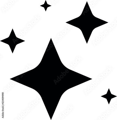 Sparkle stars icon set. Shine icons for app user interface and web elements