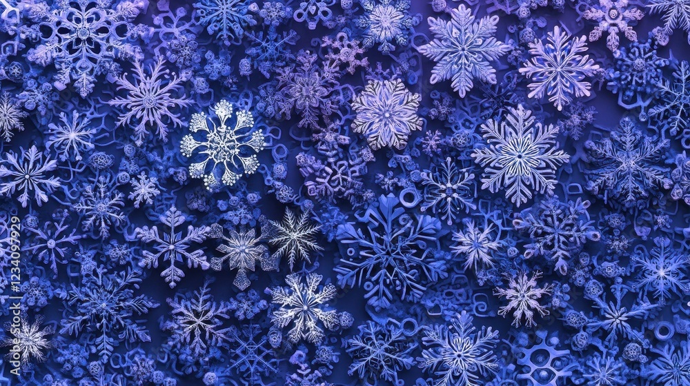 Intricate Blue Snowflakes Winter Design Pattern Intricate Blue Snowflakes Winter Design Pattern