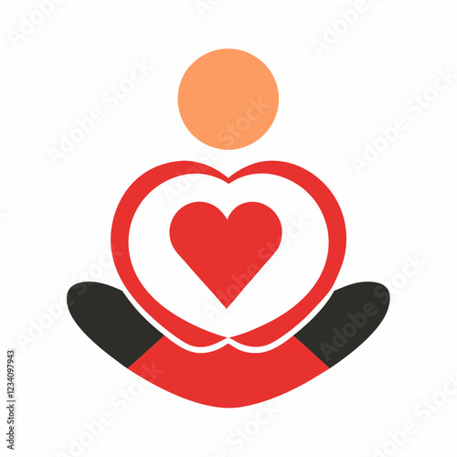 Heart Yoga Pose: Calm & Healthy Lifestyle Vector Design