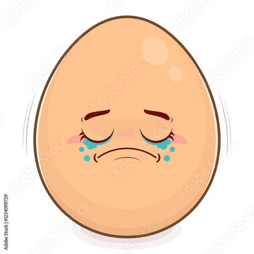 egg crying face cartoon cute