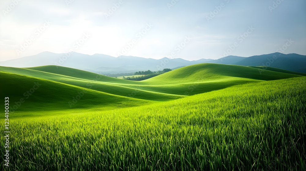 Bright Sunlight on Rolling Green Hills Bright Sunlight on Rolling Green Hills