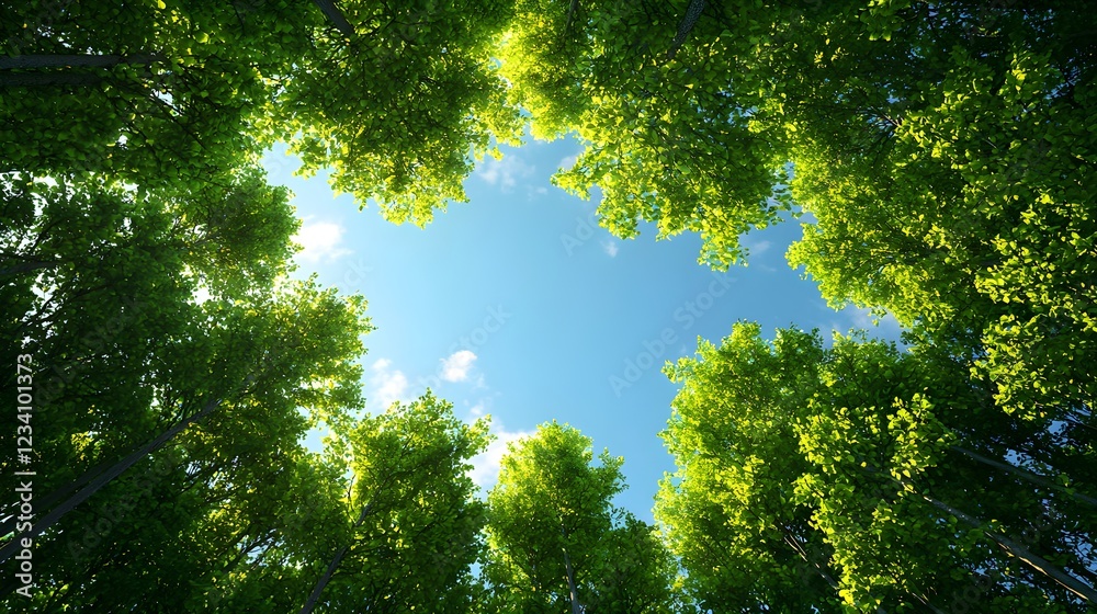 Bright Sunlight Through Lush Green Forest Canopy Bright Sunlight Through Lush Green Forest Canopy
